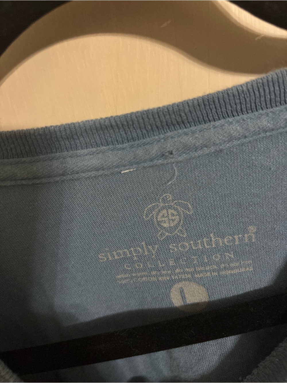 Simply Southern Blue Short Sleeve Tee with Pink Logo - Picture 3 of 3